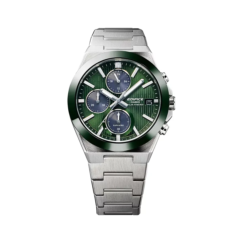 Casio Edifice Chronograph Solar Powered Green Dial Men's Watch- EFS-S650D-3A